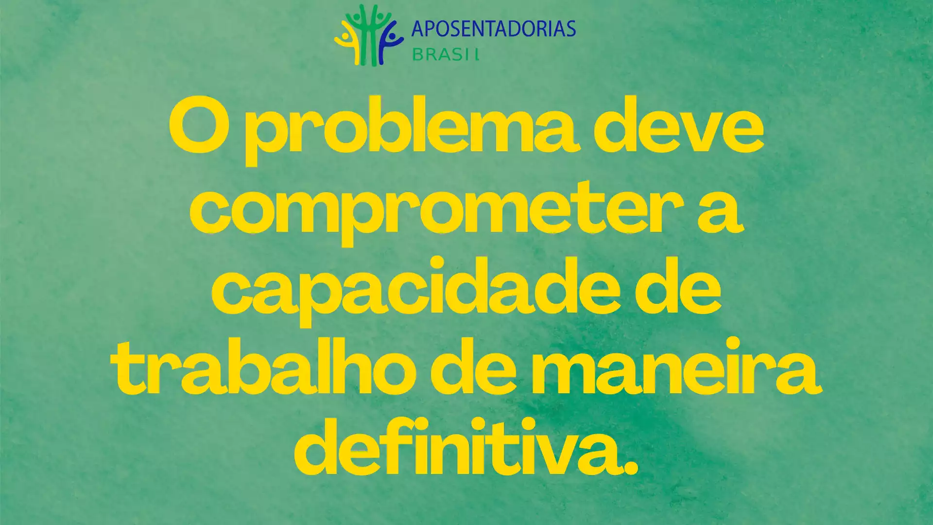 O problema deve comprometer a capacidade de trabalhar